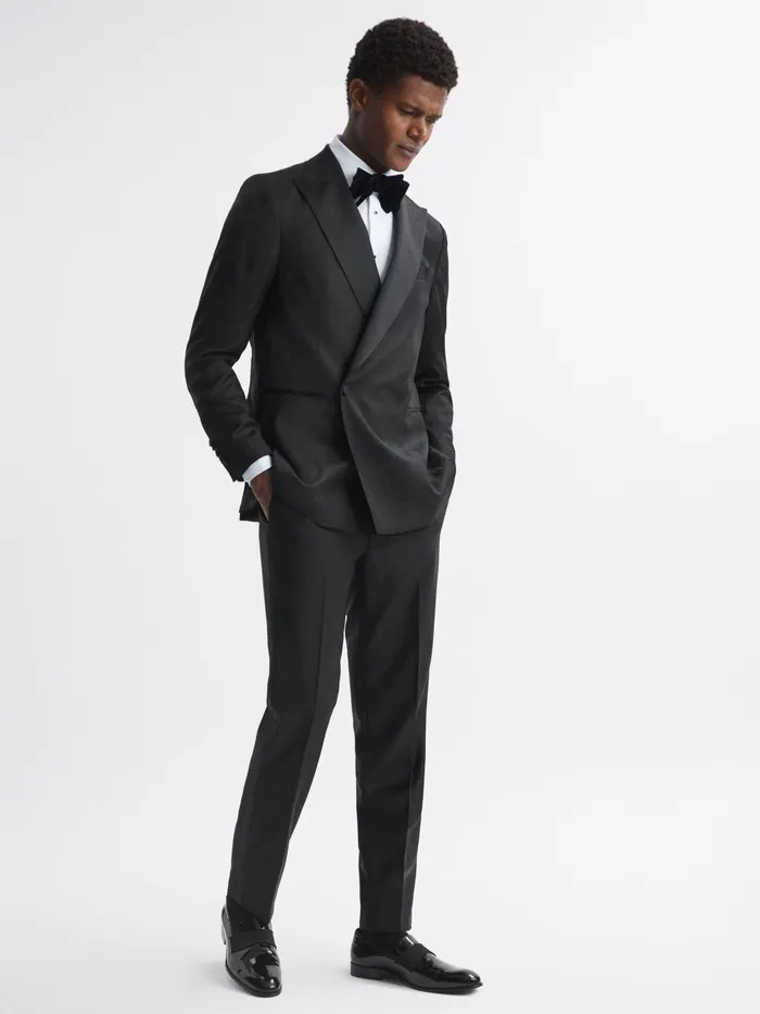 Men Reiss Blazers Jacobson Double Breasted Blazer Black