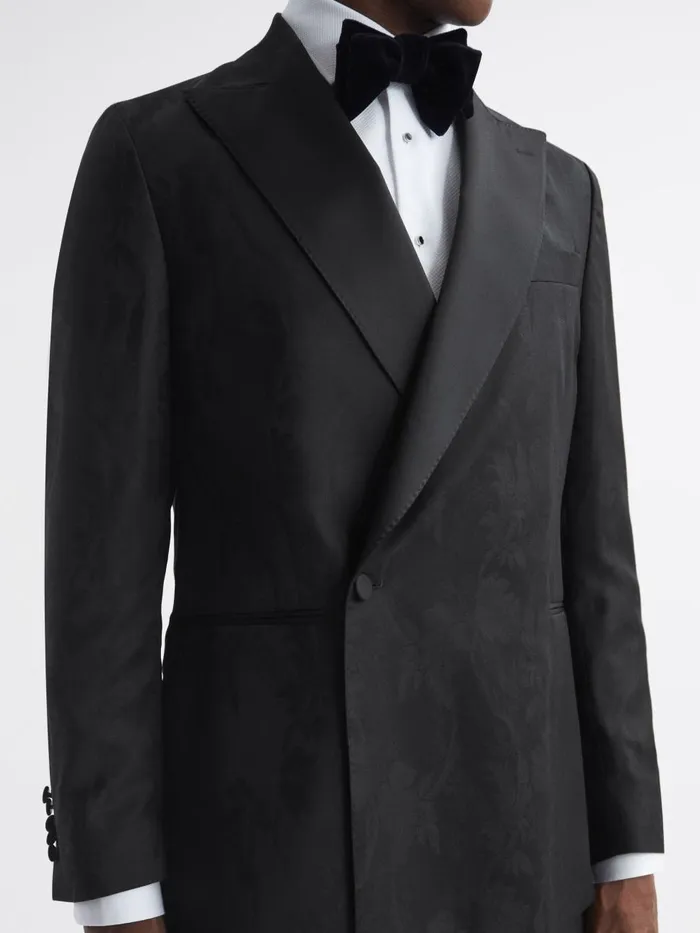 Men Reiss Blazers Jacobson Double Breasted Blazer Black