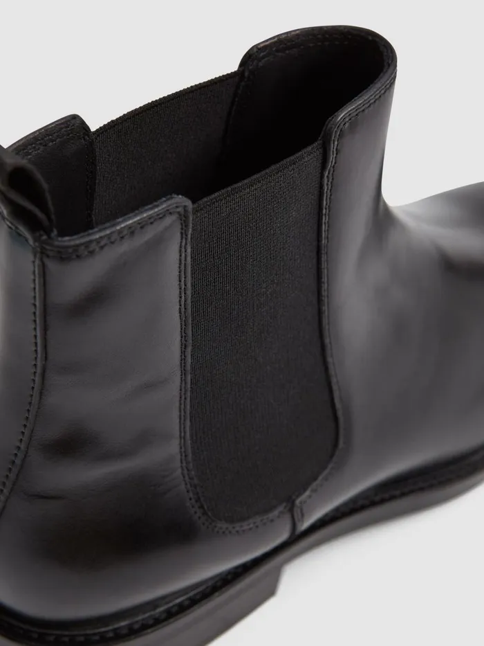 Men Reiss Boots Tenor Leather Chelsea Boots Black