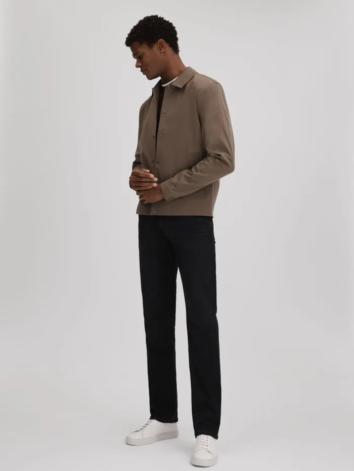 Men Reiss Brands Straight Leg Jeans Canton Black