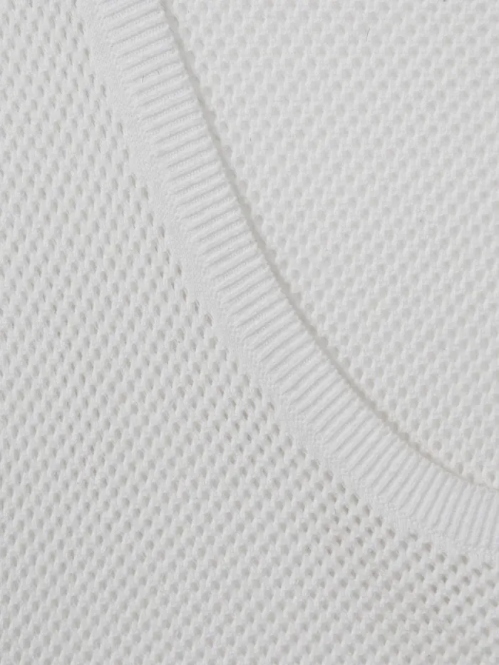 Men Reiss Knitwear Velo OpenStitch Cotton Vest Optic White