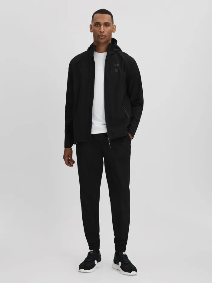 Men Reiss Outerwear and Coats Adler Castore Water Repellent Running Jacket Onyx Black