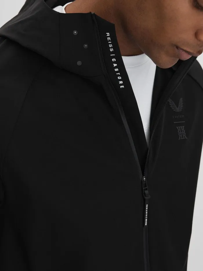 Men Reiss Outerwear and Coats Adler Castore Water Repellent Running Jacket Onyx Black