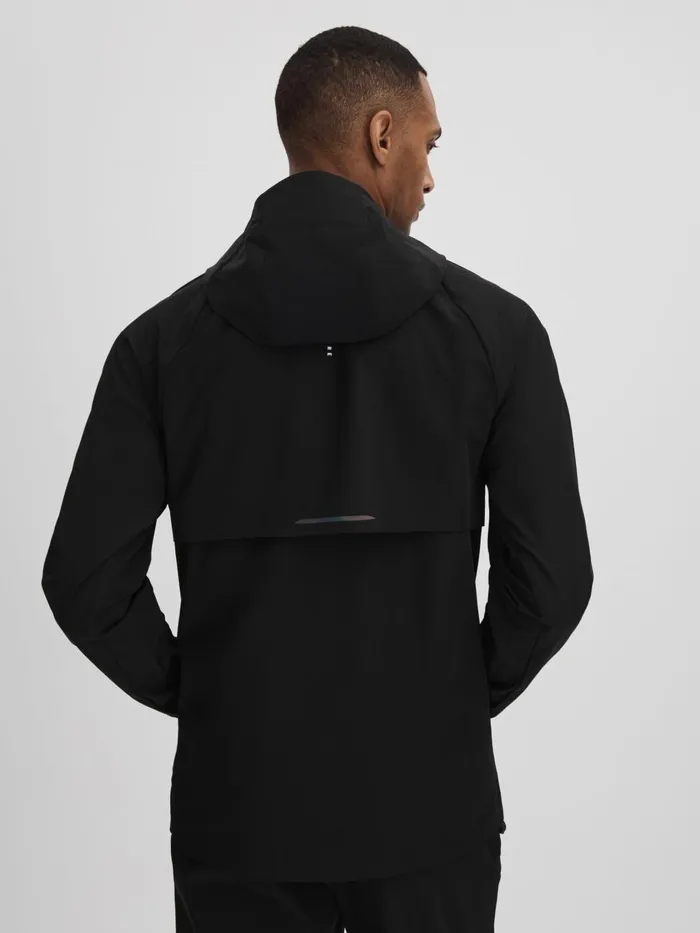 Men Reiss Outerwear and Coats Adler Castore Water Repellent Running Jacket Onyx Black