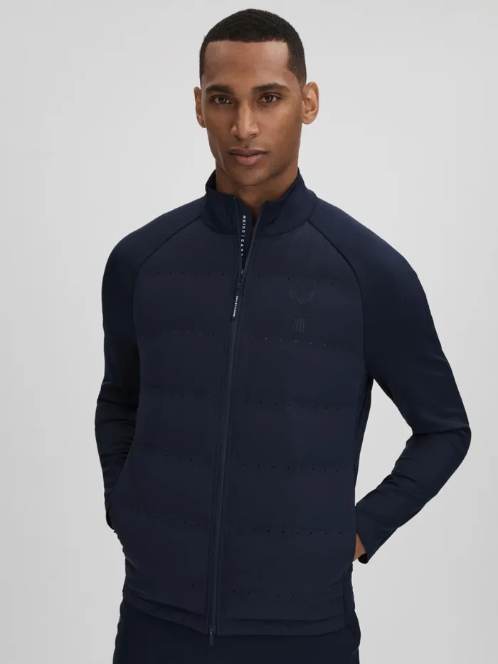 Men Reiss Outerwear and Coats Cruze Castore Water Repellent Hybrid Quilted Jacket Midnight Navy Men Reiss Outerwear and Coats Cruze Castore Water Repellent Hybrid Quilted Jacket Midnight Navy