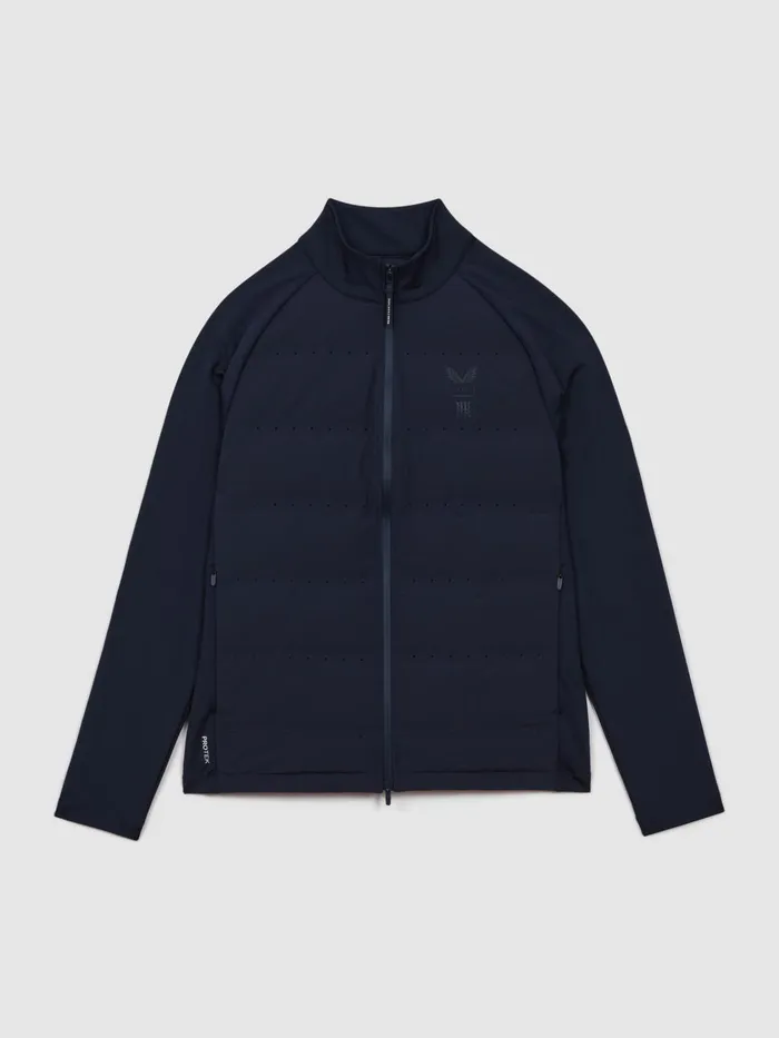 Men Reiss Outerwear and Coats Cruze Castore Water Repellent Hybrid Quilted Jacket Midnight Navy