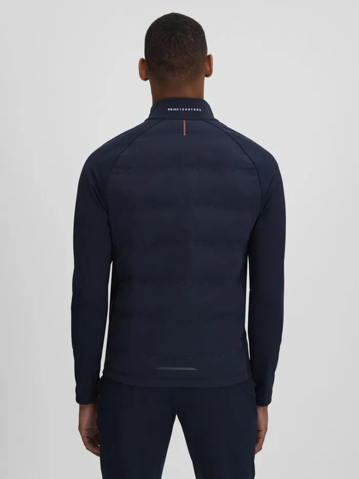 Men Reiss Outerwear and Coats Cruze Castore Water Repellent Hybrid Quilted Jacket Midnight Navy