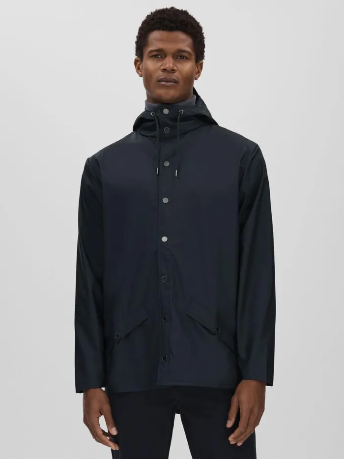 Men Reiss Outerwear and Coats Unisex Hooded Raincoat Navy
