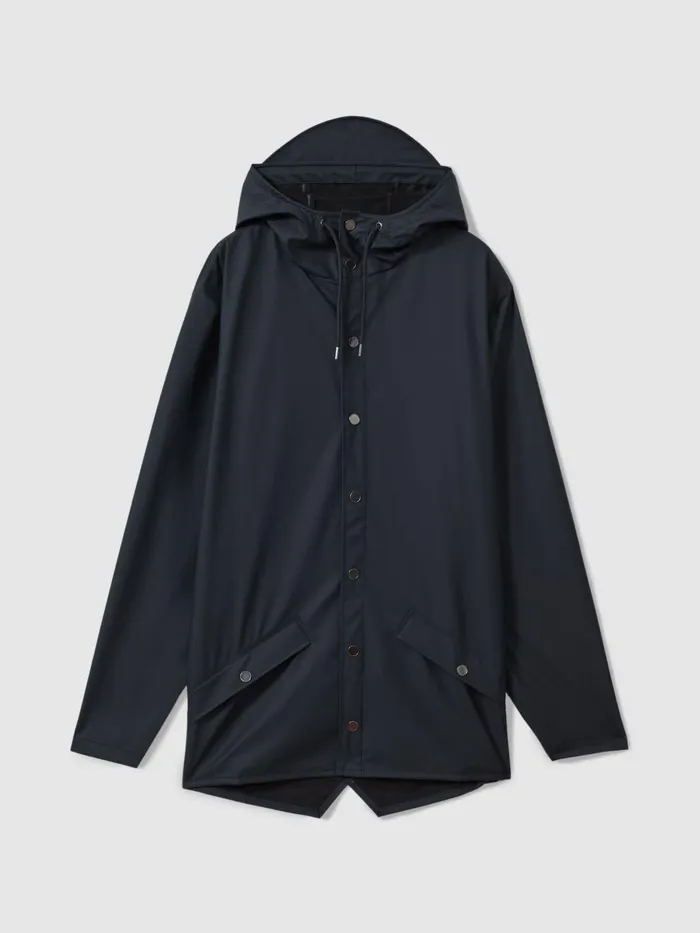 Men Reiss Outerwear and Coats Unisex Hooded Raincoat Navy