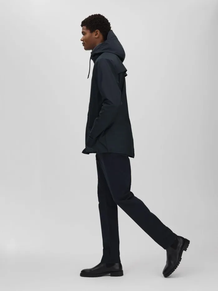 Men Reiss Outerwear and Coats Unisex Hooded Raincoat Navy
