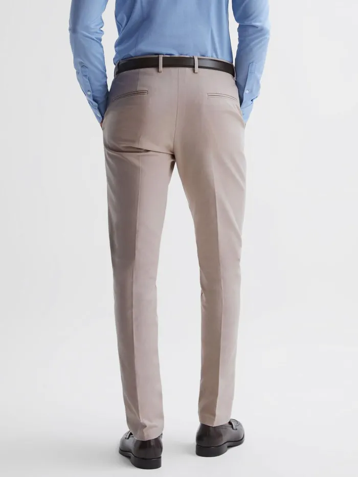 Men Reiss Pants Eastbury Slim Fit Cotton Blend Chinos Stone