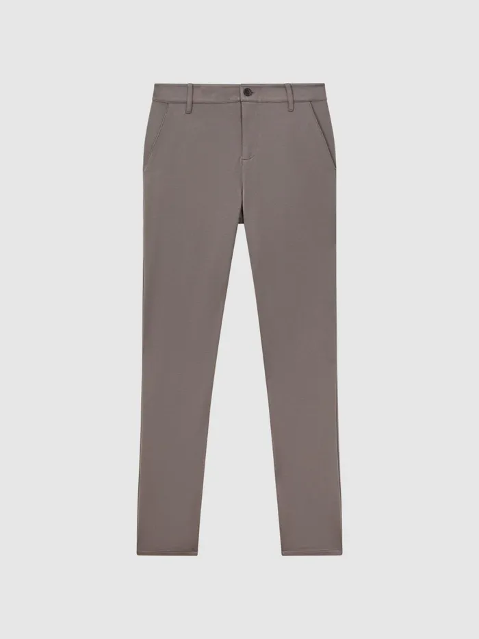 Men Reiss Pants Mid Rise Trousers Dark Taupe