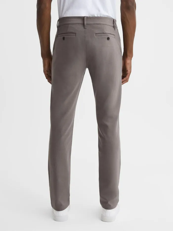 Men Reiss Pants Mid Rise Trousers Dark Taupe