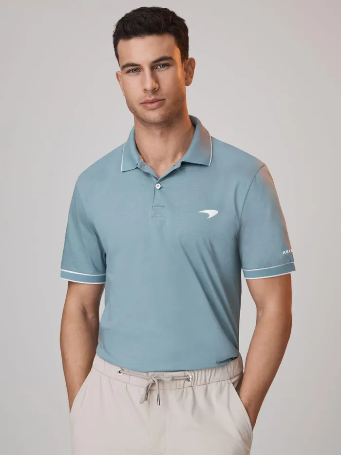 Men Reiss Polo Shirts F1 Mercerised Cotton Polo Shirt Sage