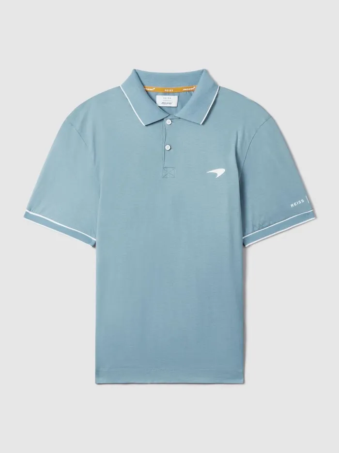 Men Reiss Polo Shirts F1 Mercerised Cotton Polo Shirt Sage