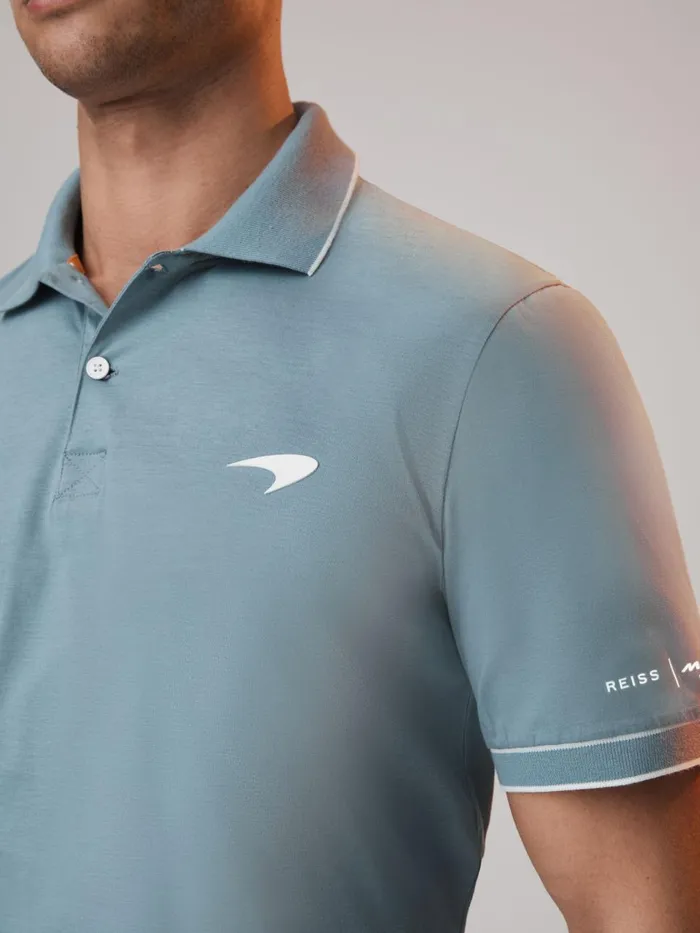 Men Reiss Polo Shirts F1 Mercerised Cotton Polo Shirt Sage