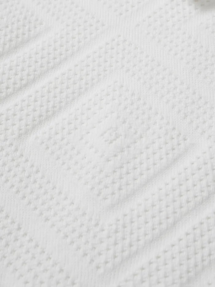 Men Reiss Polo Shirts Lupton Cotton Textured PressStud Polo Shirt Optic White