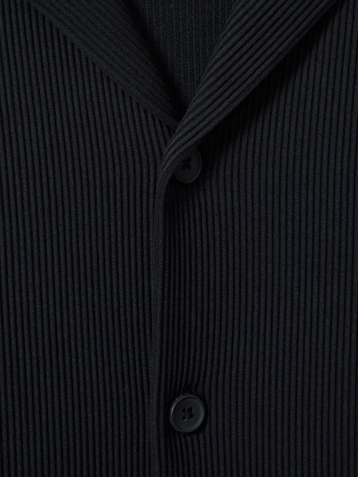 Men Reiss Shirts Chase Ribbed Cuban Collar Shirt Navy