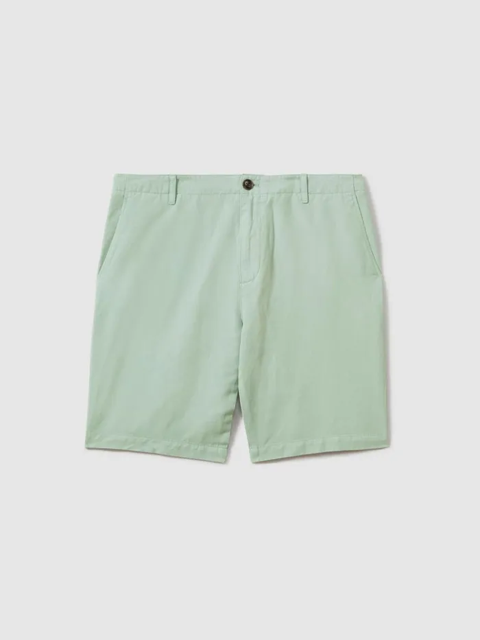 Men Reiss Shorts Ezra Cotton Blend Internal Drawstring Shorts Mint