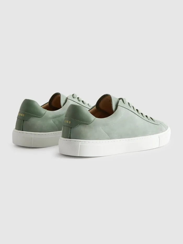 Men Reiss Sneakers Finley Leather Trainers Sage