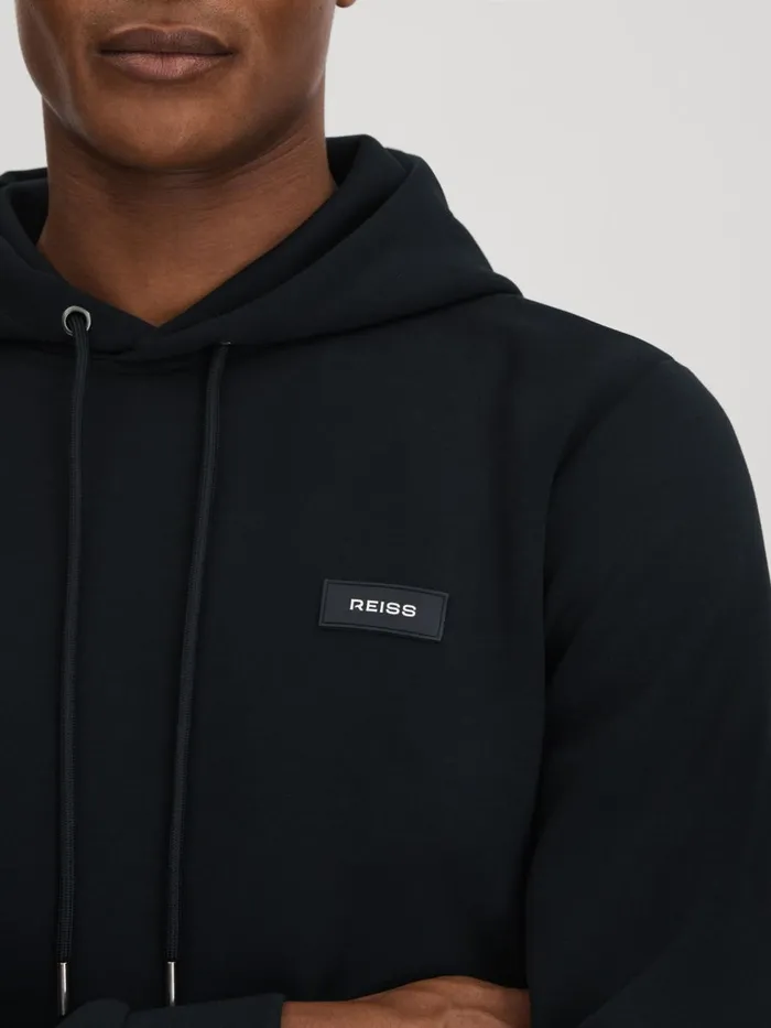 Men Reiss Sweats Hoodies and Joggers Zorn Interlock Jersey Hoodie Navy