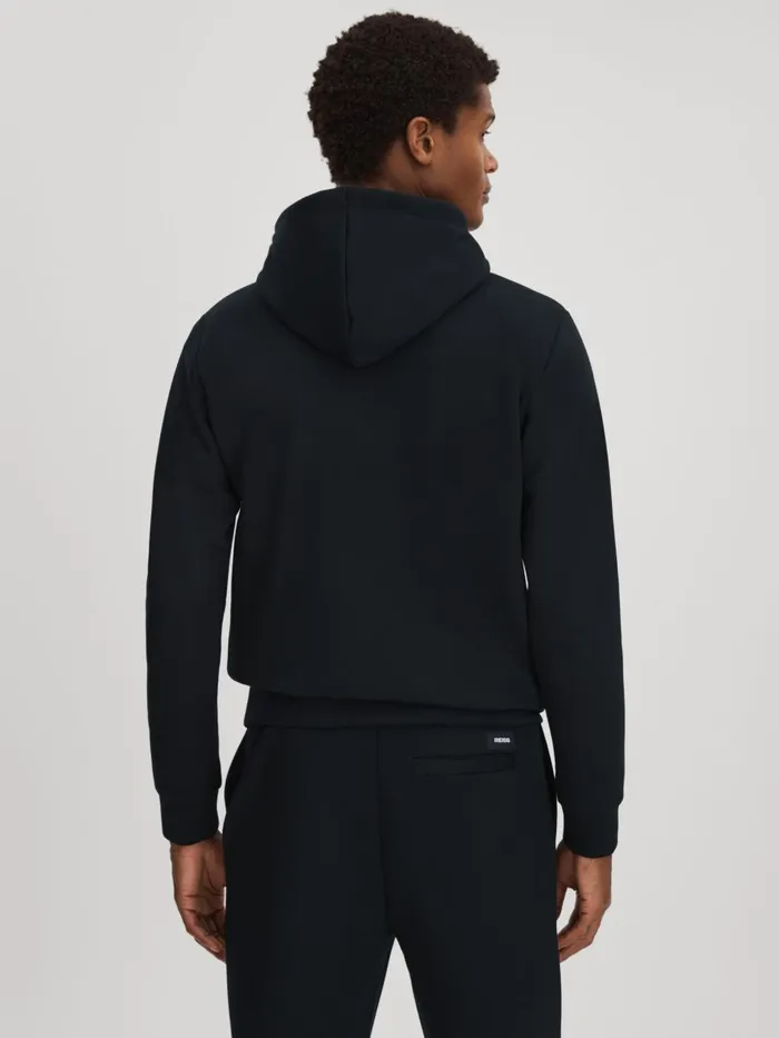 Men Reiss Sweats Hoodies and Joggers Zorn Interlock Jersey Hoodie Navy