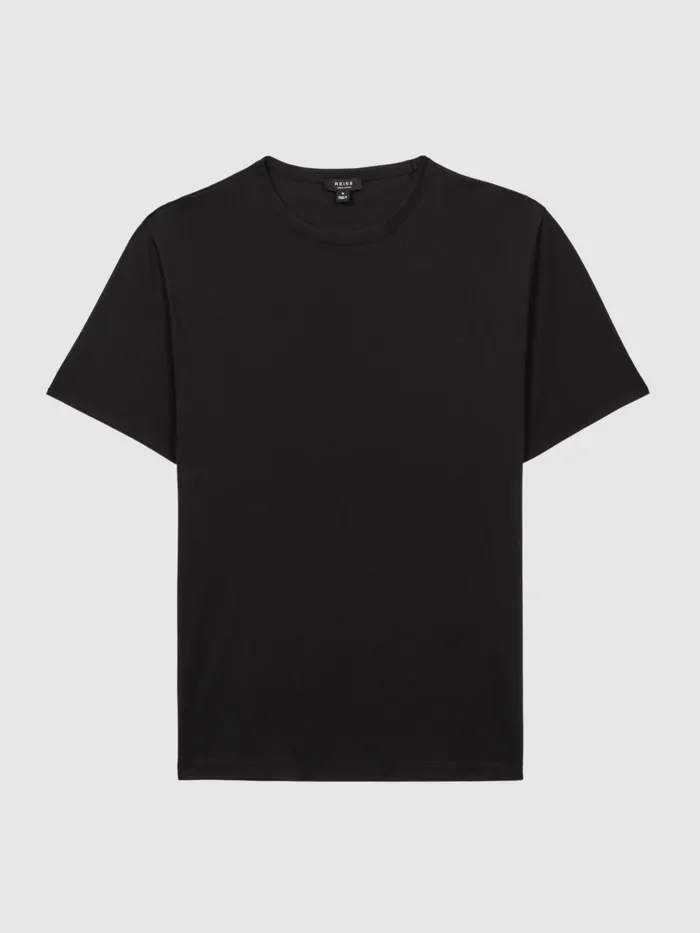Men Reiss TShirts Capri Cotton Crew Neck TShirt Black