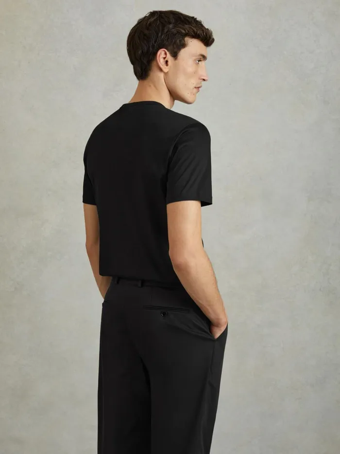 Men Reiss TShirts Capri Cotton Crew Neck TShirt Black
