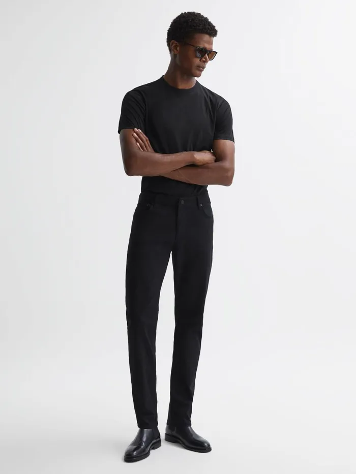 Men Reiss TShirts Capri Cotton Crew Neck TShirt Black