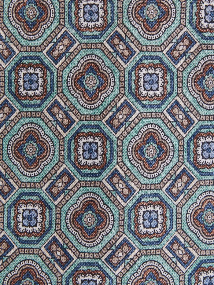 Men Reiss Ties and Pocket Squares Assisi Silk Medallion Print Tie Sea Green