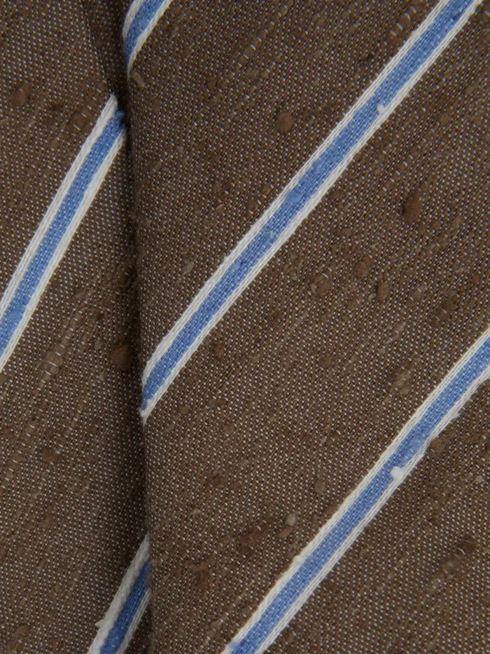Men Reiss Ties and Pocket Squares Ravenna Silk Blend Textured Tie Chocolate Melange