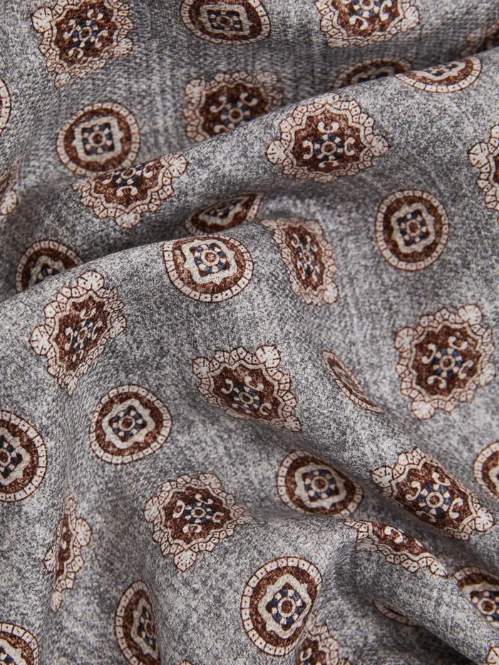 Men Reiss Ties and Pocket Squares Tindari Silk Reversible Pocket Square Grey Melange