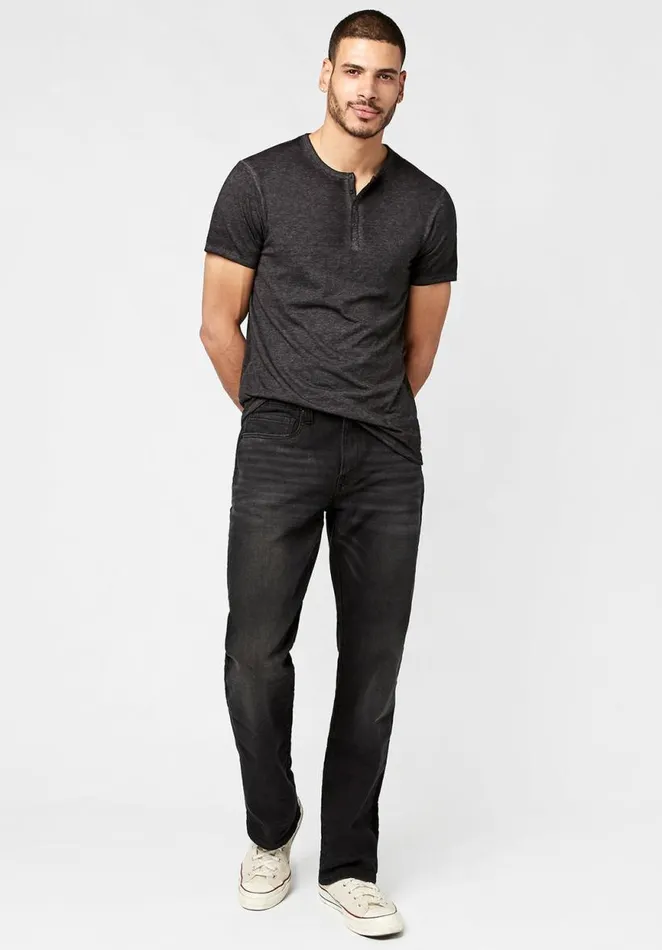 Men Relaxed Straight Driven Black Jeans Black Buffalo David Bitton Relaxed Straight Driven