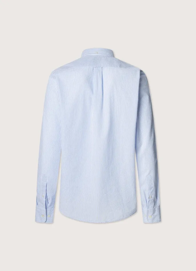 Men Shirts Faonnable Regular Fit Bengal Striped Seersucker Shirt Regal Blue