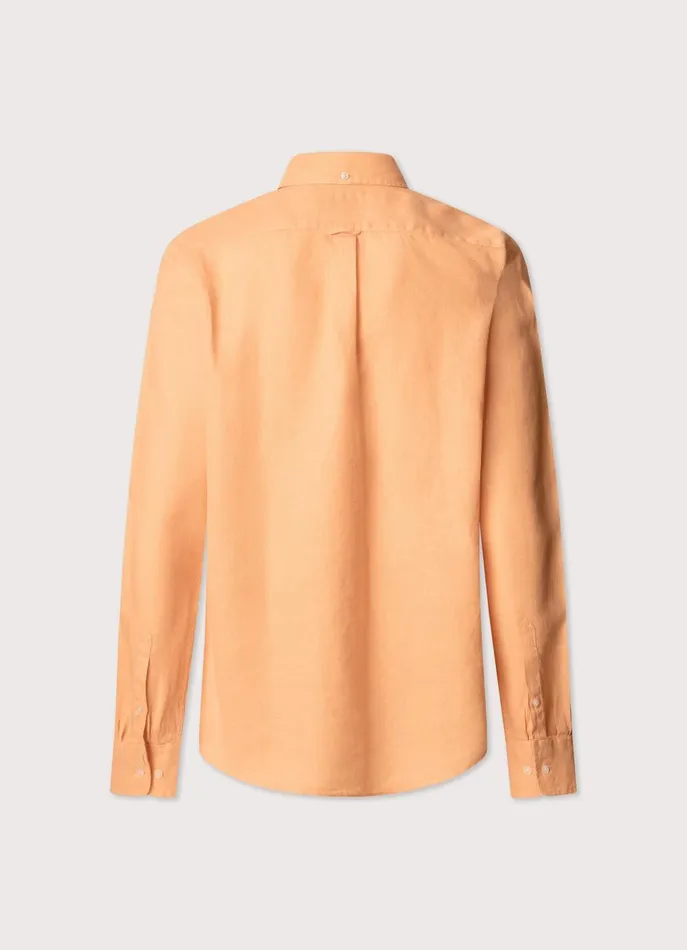 Men Shirts Faonnable Regular Fit Linen Shirt Acid Orange