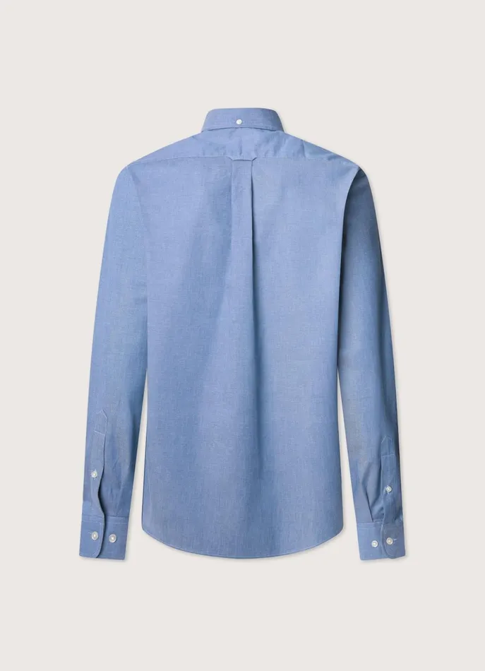 Men Shirts Faonnable Regular Fit Twill Shirt Dark Denim Blue