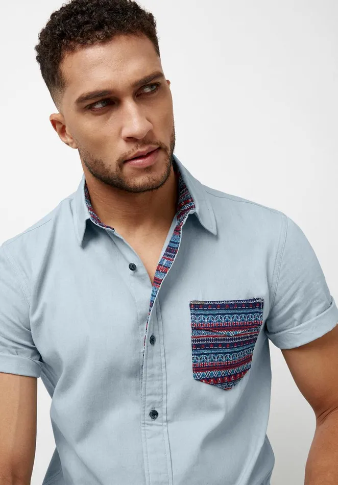 Men Sogik Chambray Shirt Mirage Buffalo David Bitton Shirts