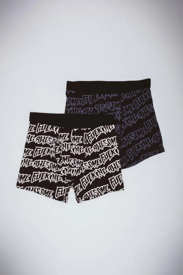 Men Stamp Logo Boxer Brief Two Pack Fucking Awesome Soft Goods