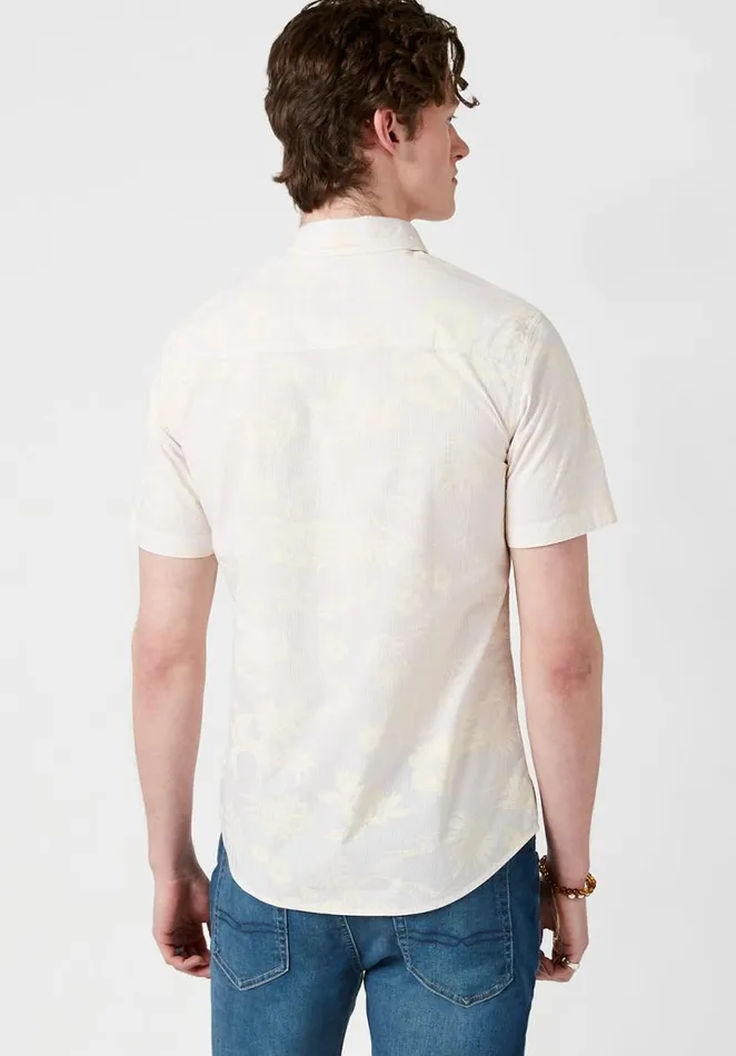 Men Striped Floral Suwelp Slim Fit Shirt White Buffalo David Bitton Shirts