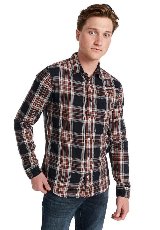 Men Supid Plaid Shirt Redwood Buffalo David Bitton Shirts