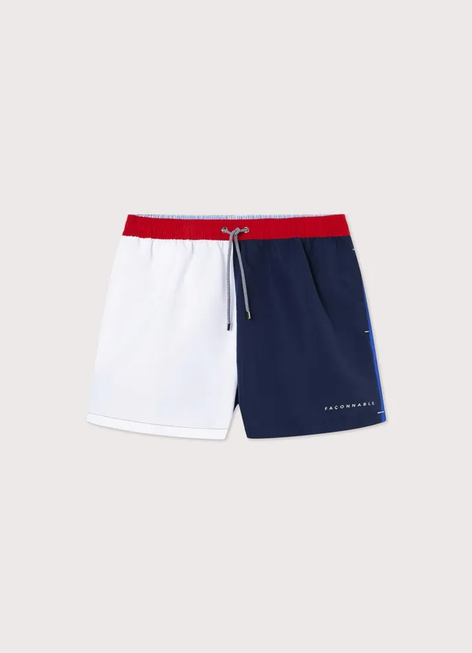 Men Swimwear Faonnable Colour Block Swim Shorts Marine Blue