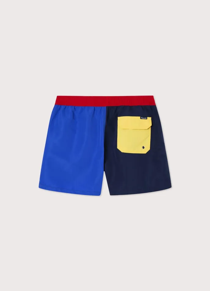 Men Swimwear Faonnable Colour Block Swim Shorts Marine Blue