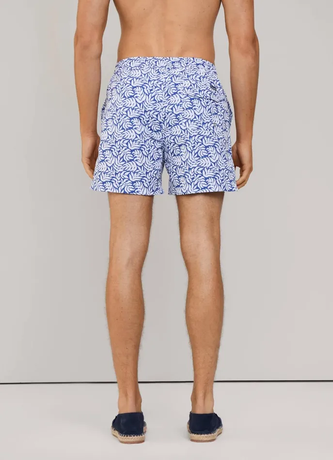 Men Swimwear Faonnable Leafs Swim Shorts Pop Blue