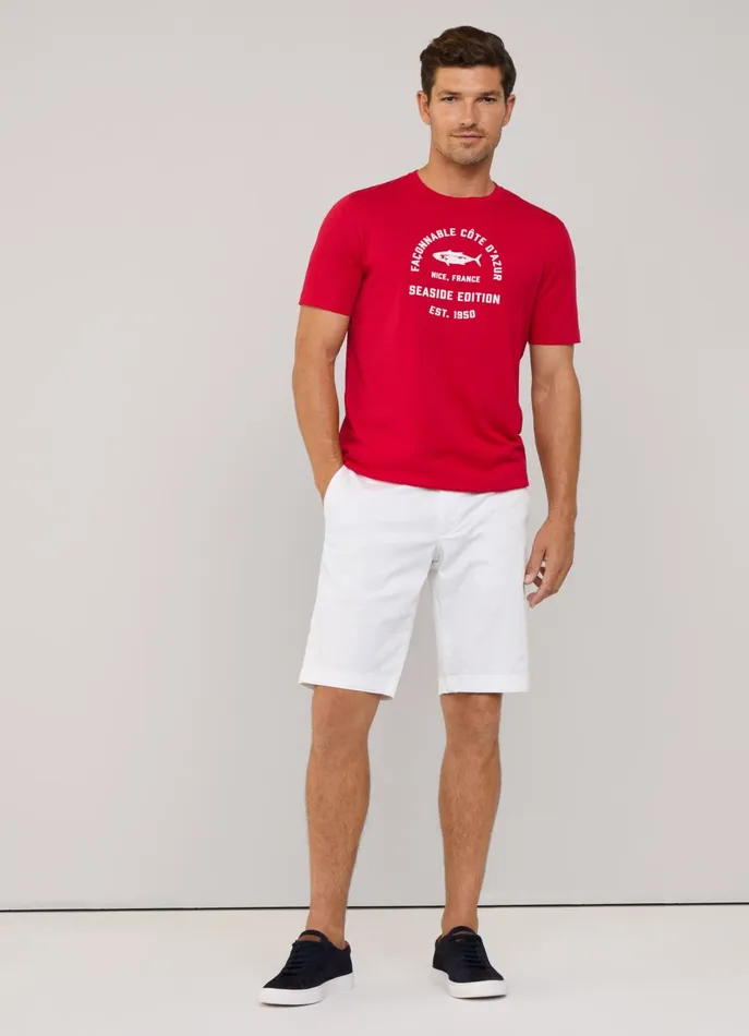Men TShirts and Sweatshirts Faonnable Regular Fit TShirt Poster Red