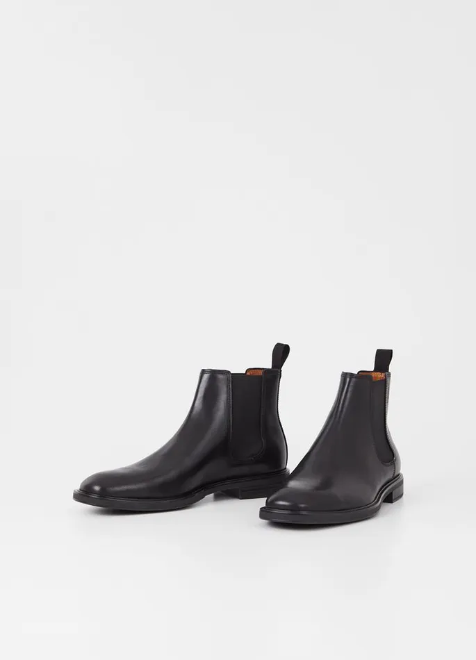 Men Vagabond Boots ANDREW BOOTS Black Leather