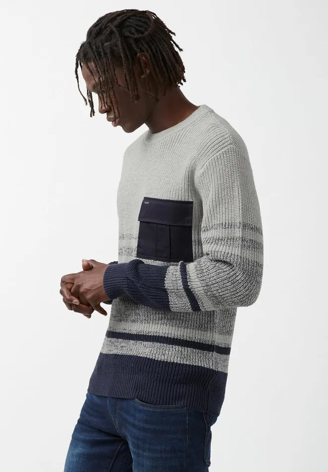 Men Walima Navy Mens Sweater Whale Buffalo David Bitton Sweaters