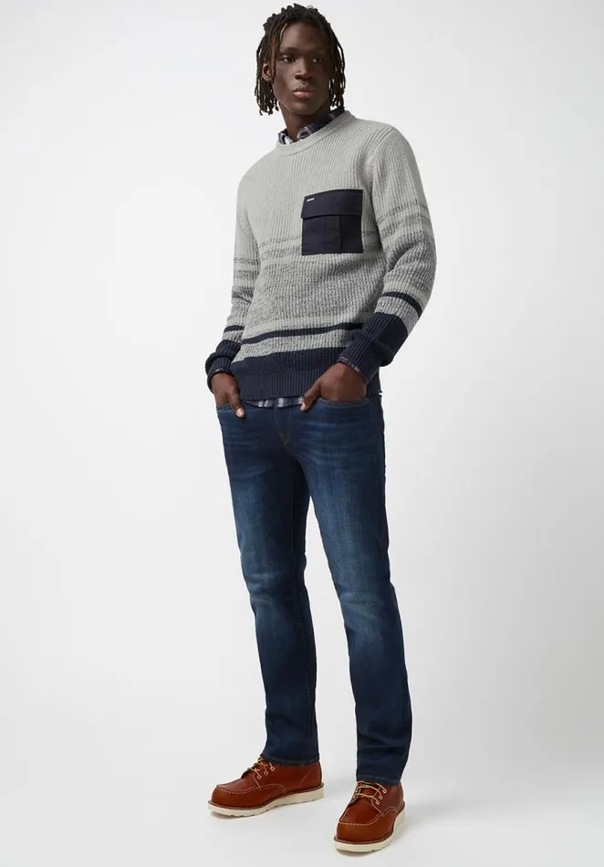 Men Walima Navy Mens Sweater Whale Buffalo David Bitton Sweaters