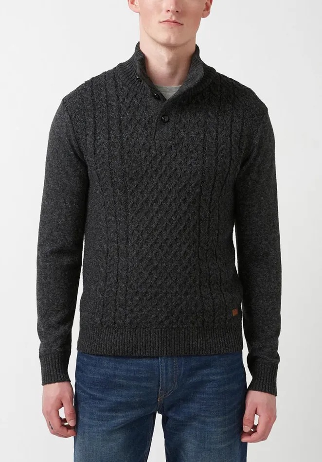 Men Watcher Dark Heather Grey Men039s Sweater Dark Heather Grey Buffalo David Bitton Sweaters