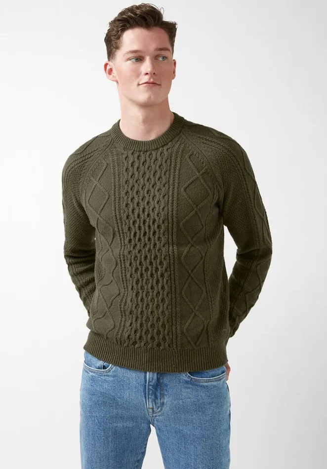Men Wiloss Olive Mens Sweater Burnt Olive Buffalo David Bitton Sweaters
