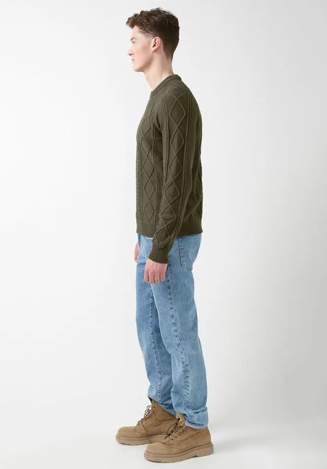Men Wiloss Olive Mens Sweater Burnt Olive Buffalo David Bitton Sweaters